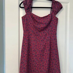 French Connection Cap Sleeve Summer Mini Dress Floral